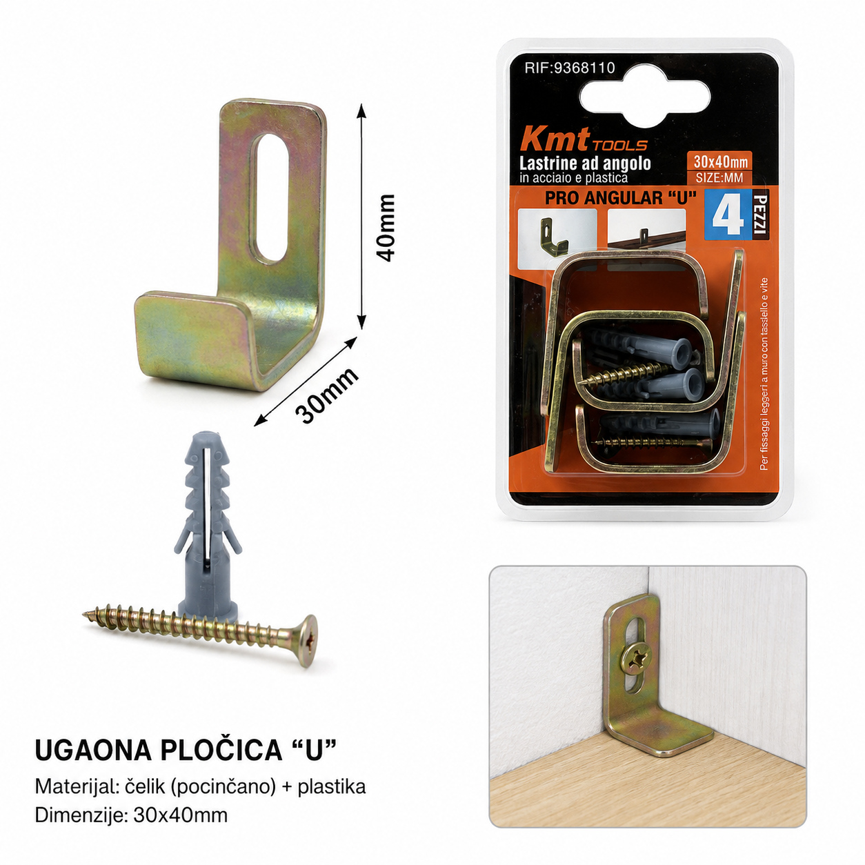 KMT U tip l dvoredni tip ugaoni 9368110