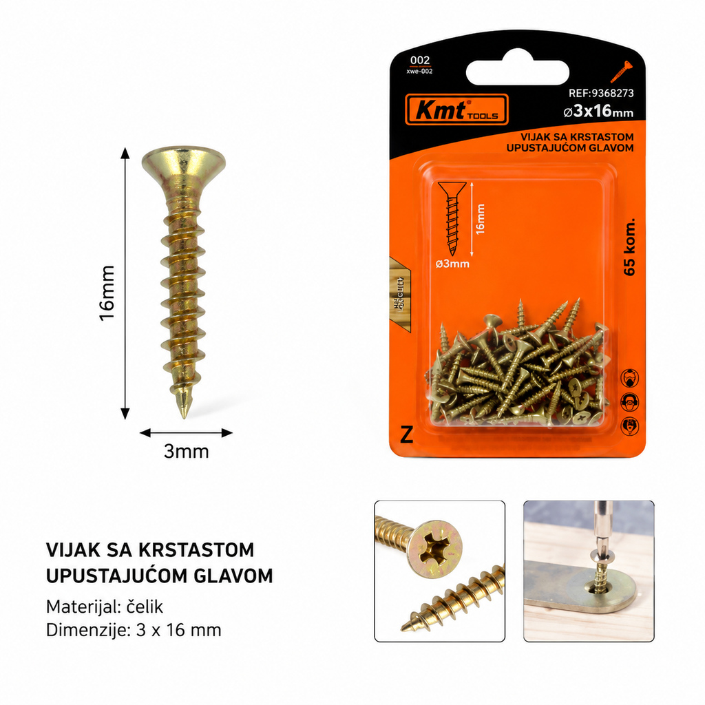 KMT Ekseri za lesonit pocinkovani u boji 9368273