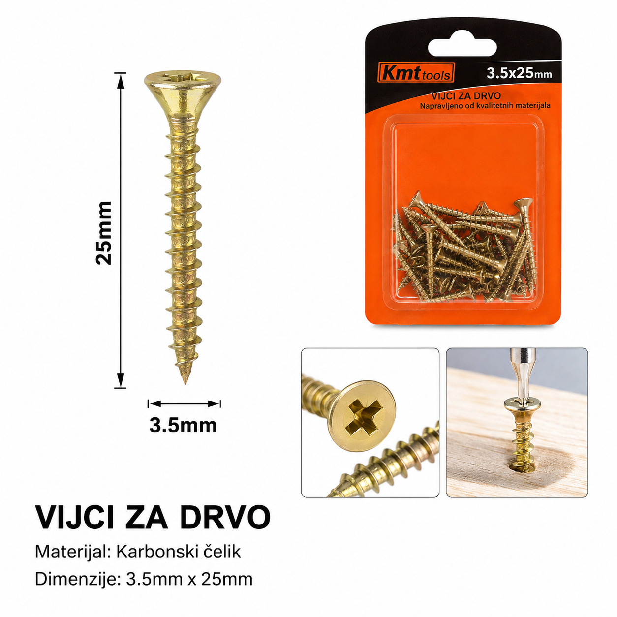 KMT Ekseri za lesonit pocinkovani u boji 9368282