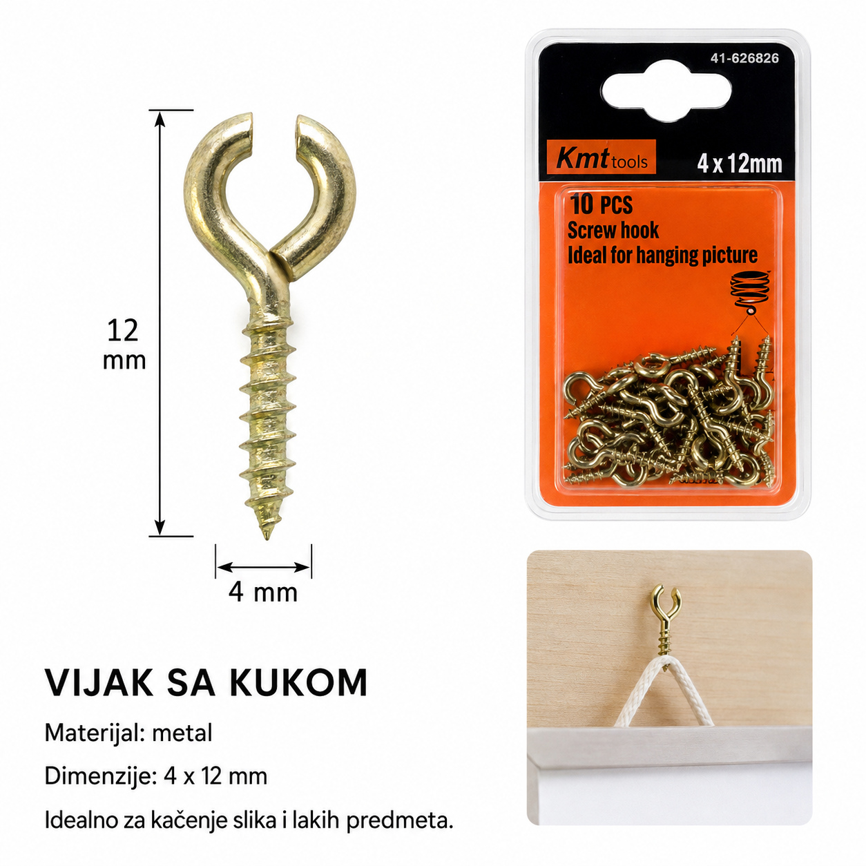KMT Ekseri za lesonit pocinkovani u boji 9368286