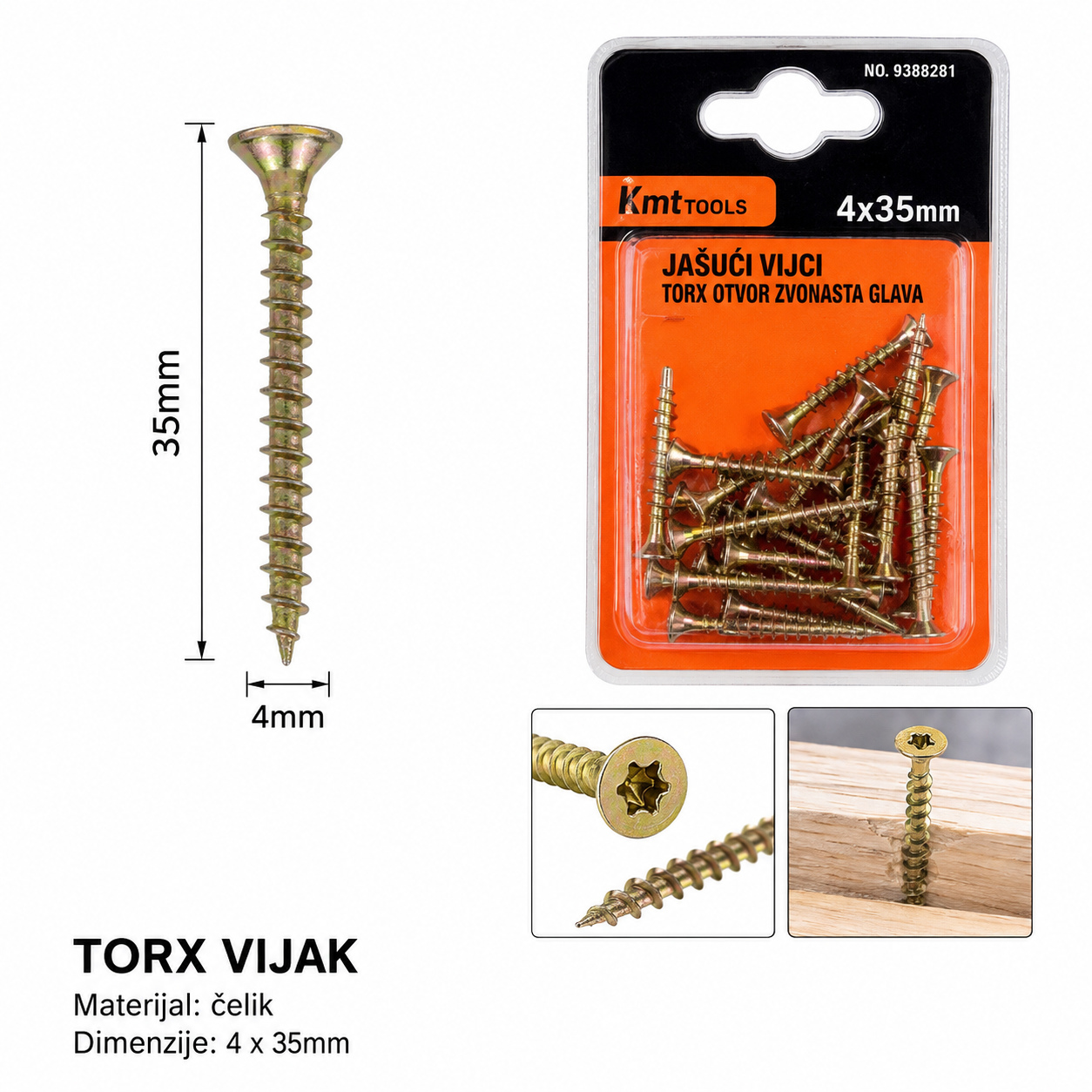 KMT Ekseri za lesonit pocinkovani u boji 9368291