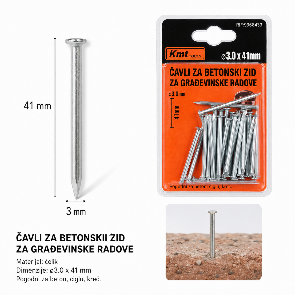 KMT Čelične spajalice 9368433