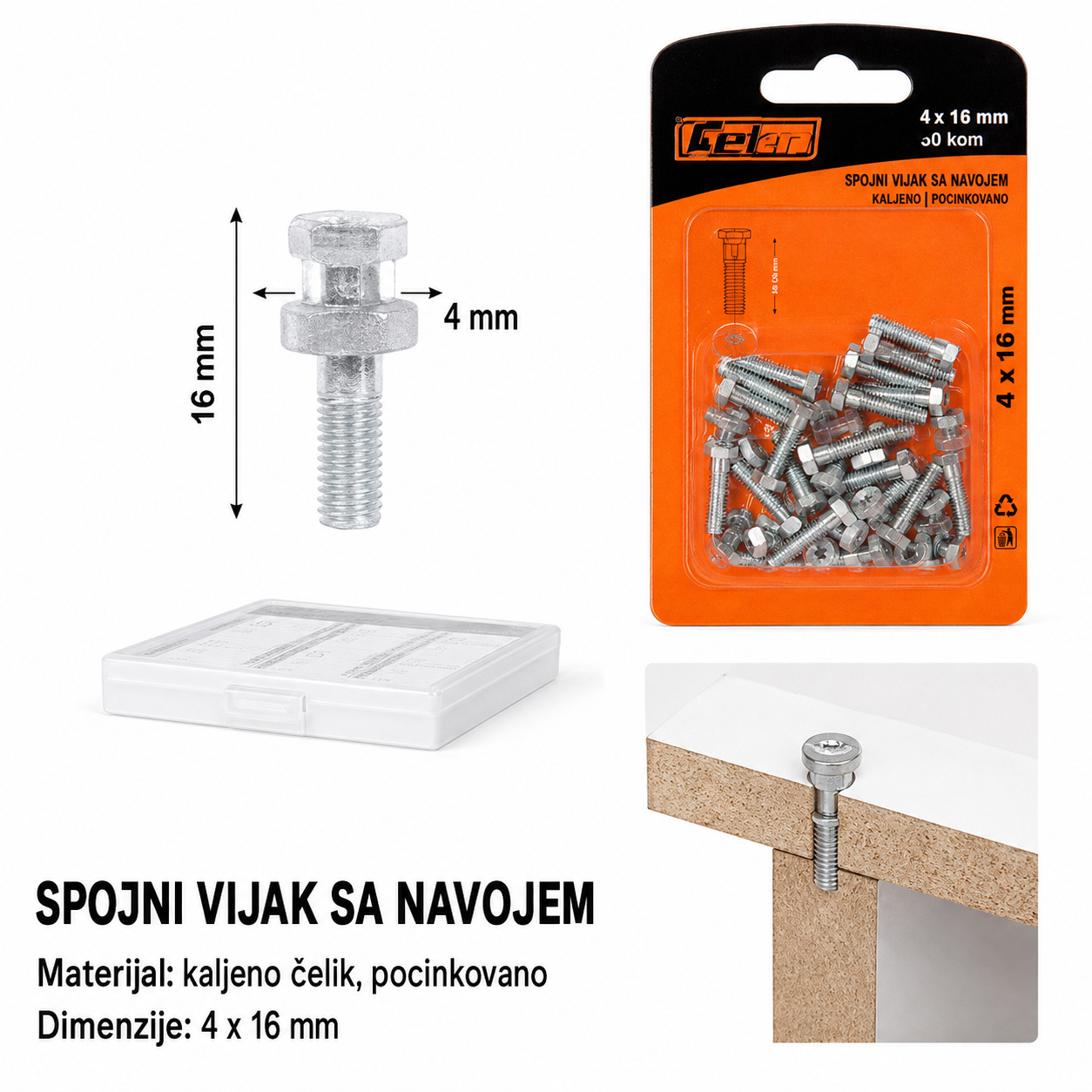 KMT Spoljni šestougaoni šraf sa navrtkom 9368559