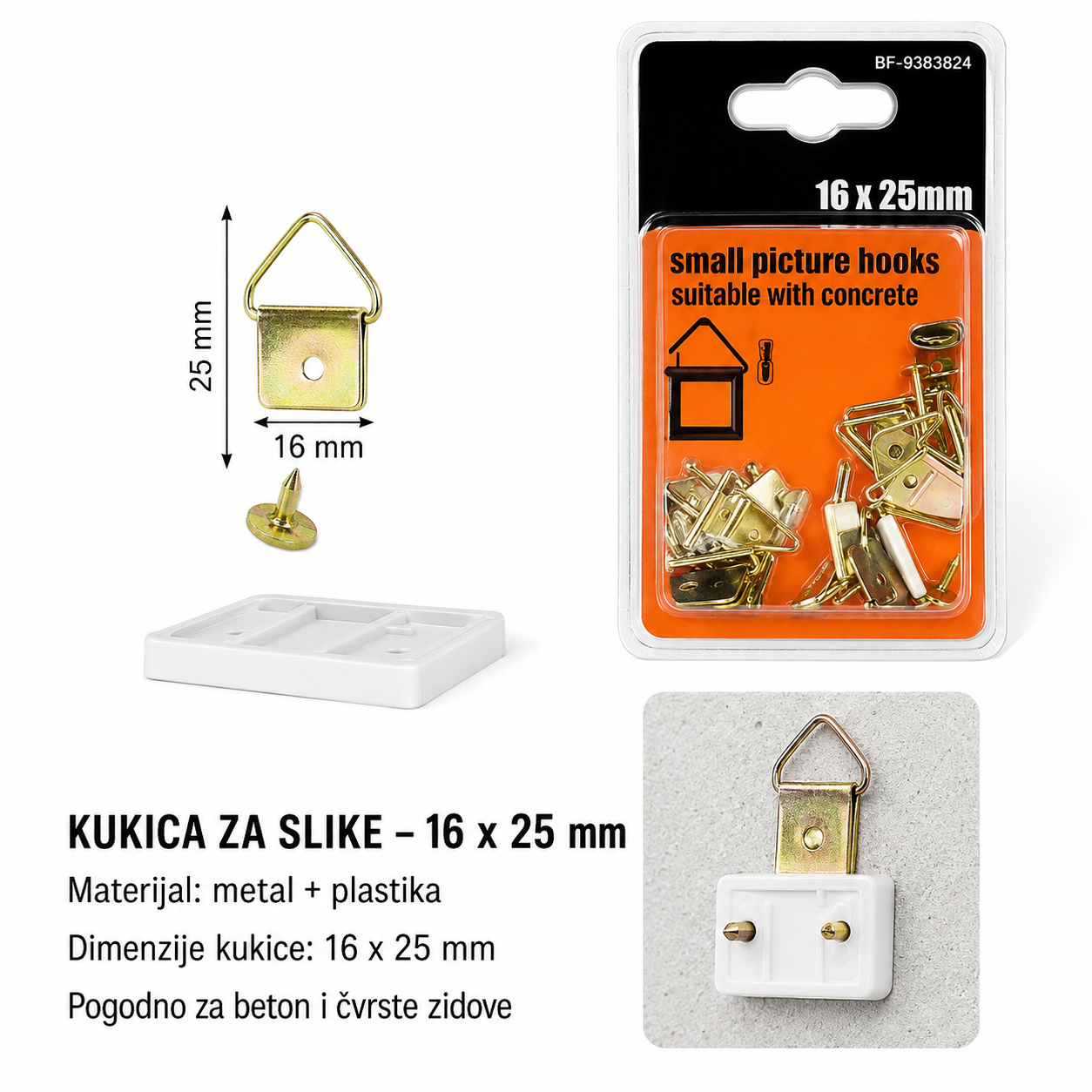 KMT Trougaoni ram za slike kuka šraf 9368624