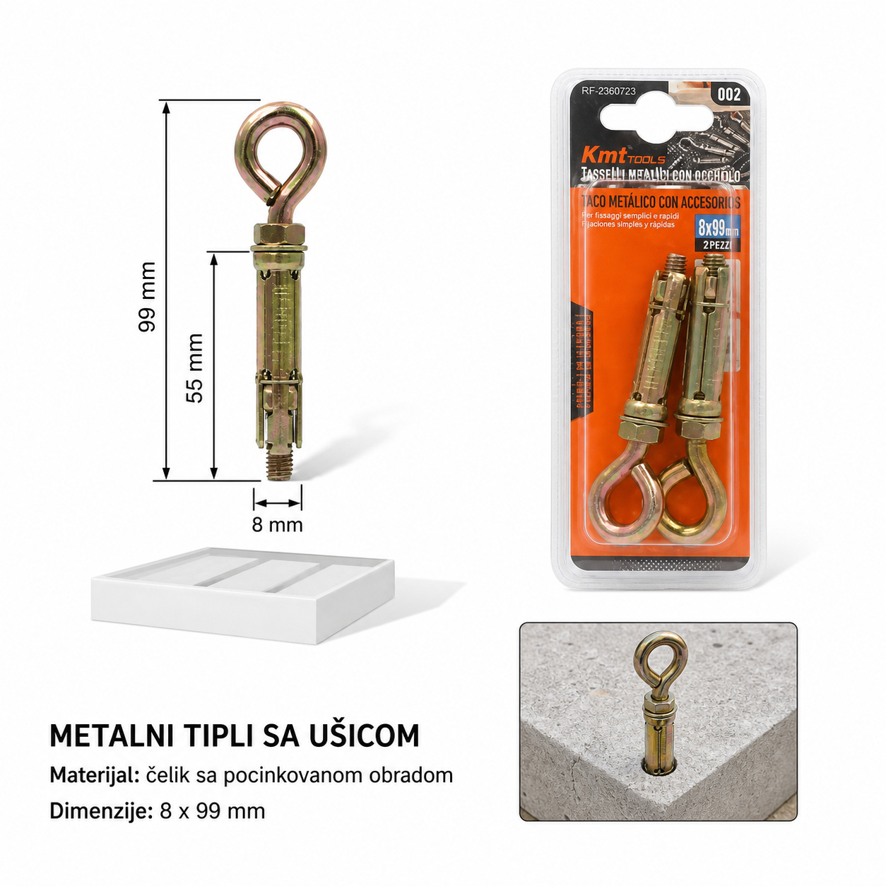 KMT Gvozdena novi materijal tipl vijak sa okom 9368723