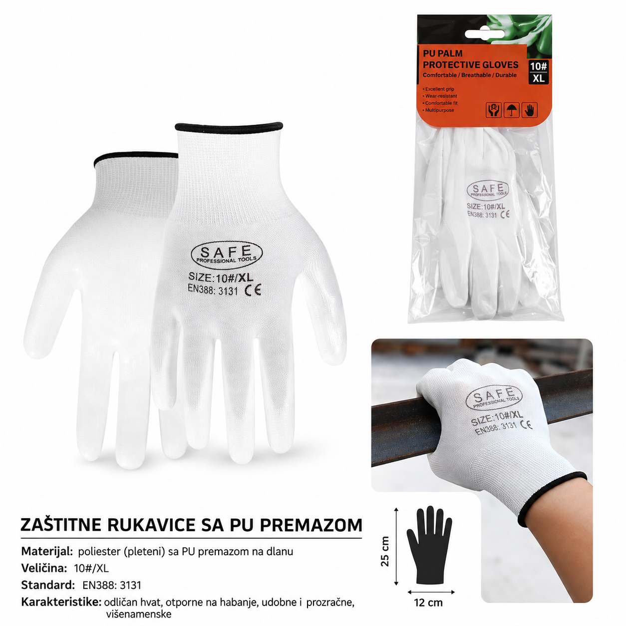 KMT Bela pu rukavice 9368927