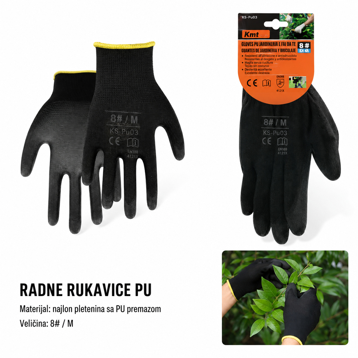 KMT Crna pu rukavice 9368929