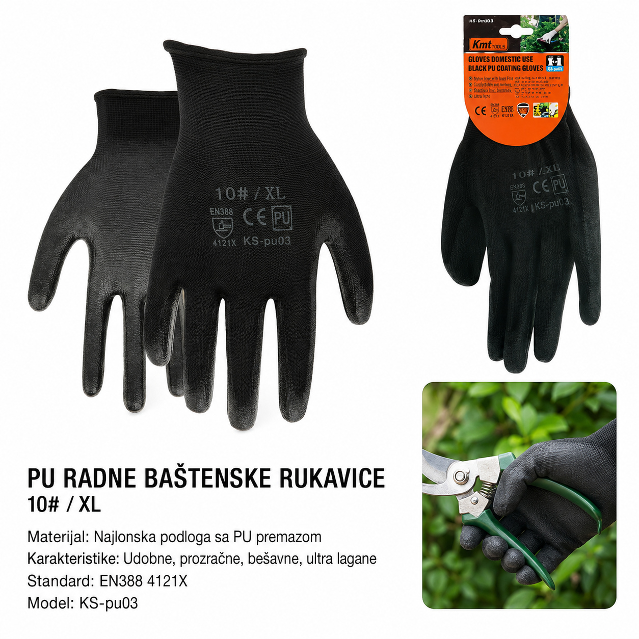 KMT Crna pu rukavice 9368931