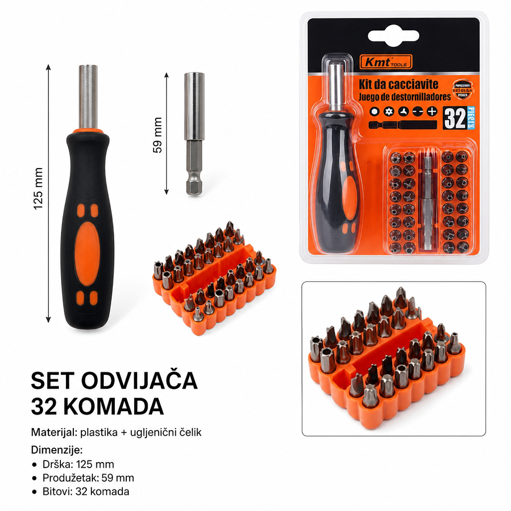 KMT Kutija set za uklanjanje dlaka komada drška 9369008