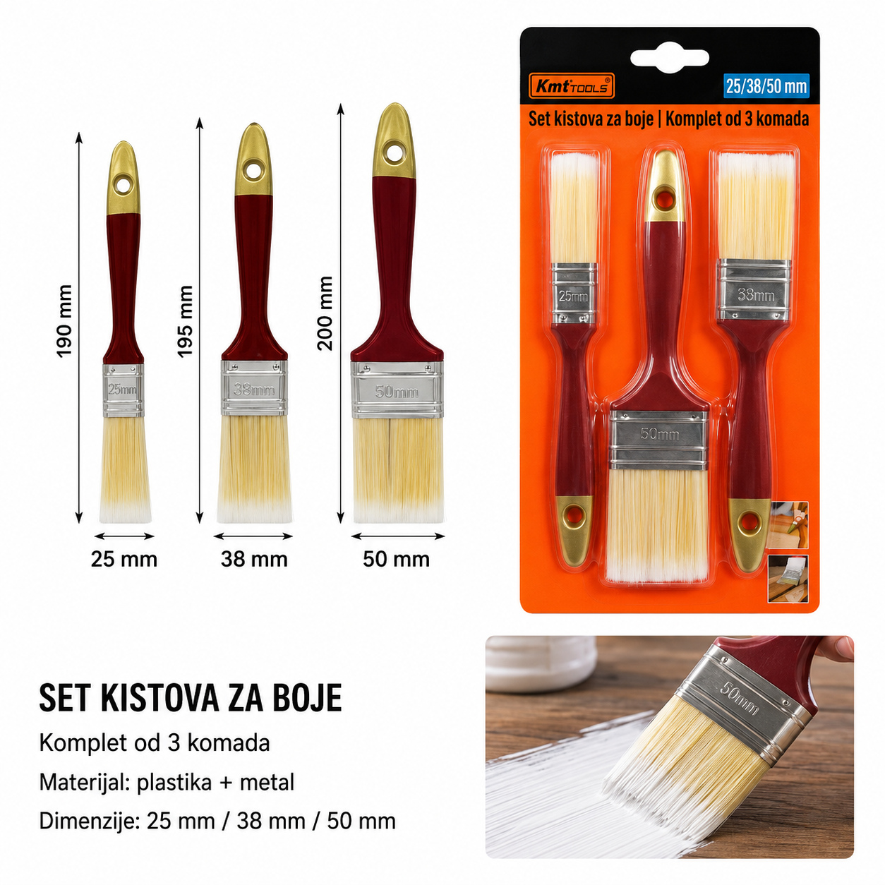 KMT Drvena drška špahtla četkica za popravku 9369237