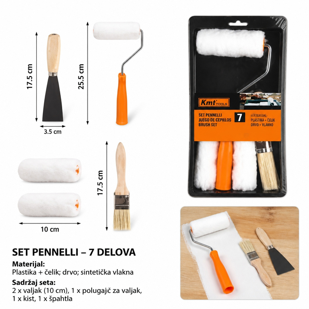 KMT Flis predivo za bebe beli četka sedmodelni set 9369263