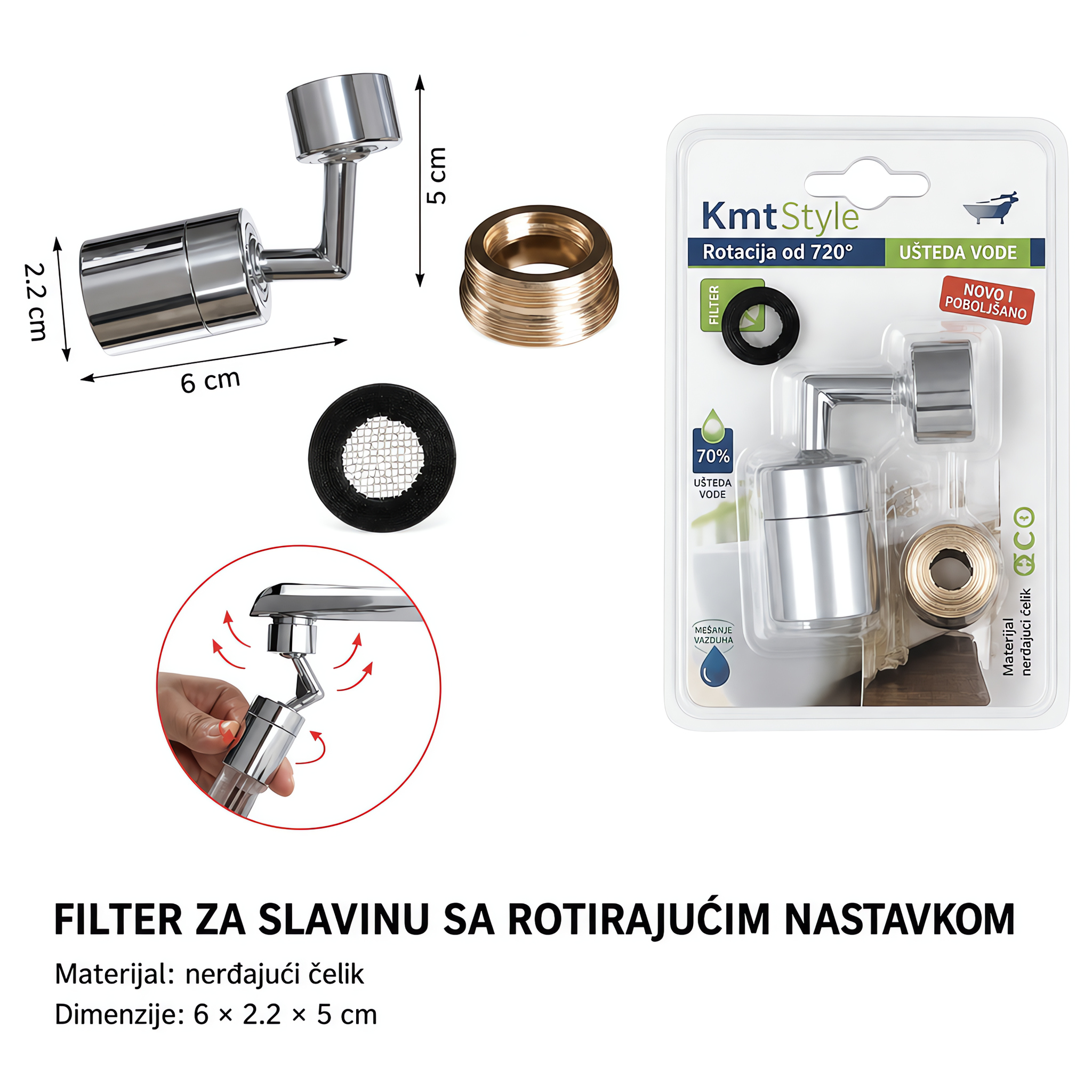KMT Za alat univerzalni zglob filter nastavak 6 spoljašnji 9369645