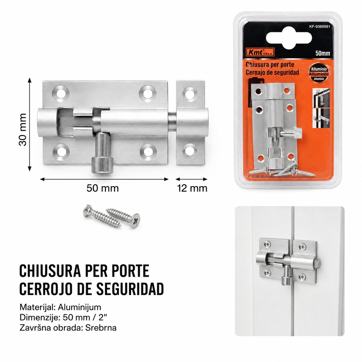 KMT Od aluminijumske legure zasun 9369961