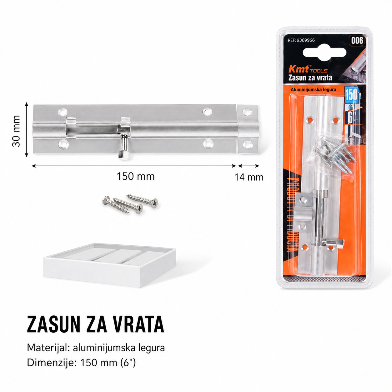 KMT Od aluminijumske legure zasun 9369966